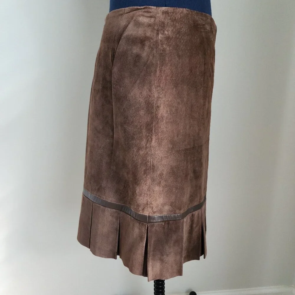 Suede Brown Skirt - Picture 5 of 16